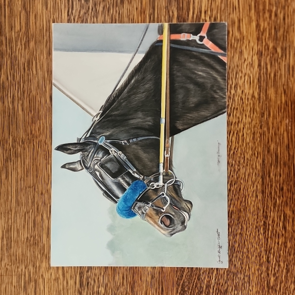 "Spring Training" Harness Horse Signed Original by Janet Griffin-Scott